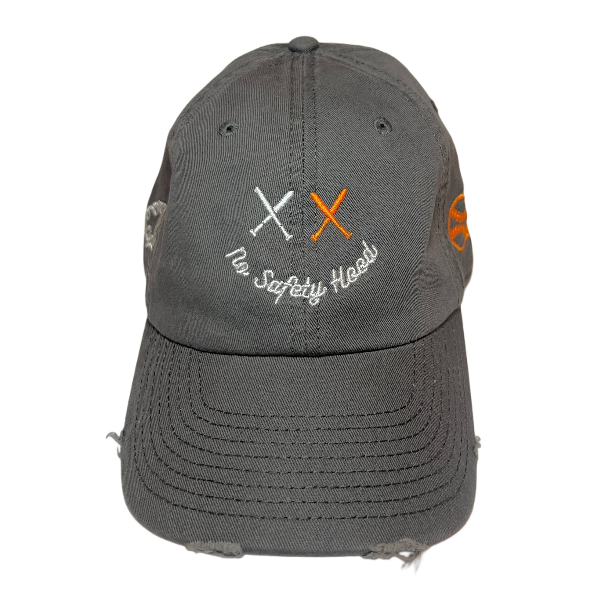 GREY DESTROYED FIREBALL BASEBALL CAP