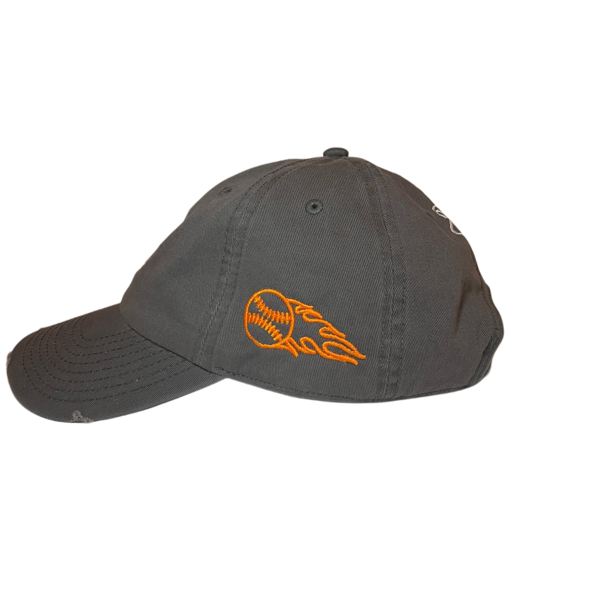 GREY DESTROYED FIREBALL BASEBALL CAP