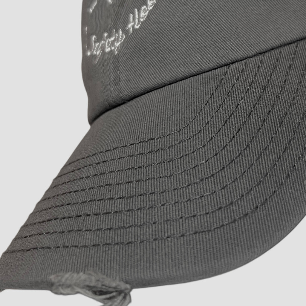 GREY DESTROYED FIREBALL BASEBALL CAP