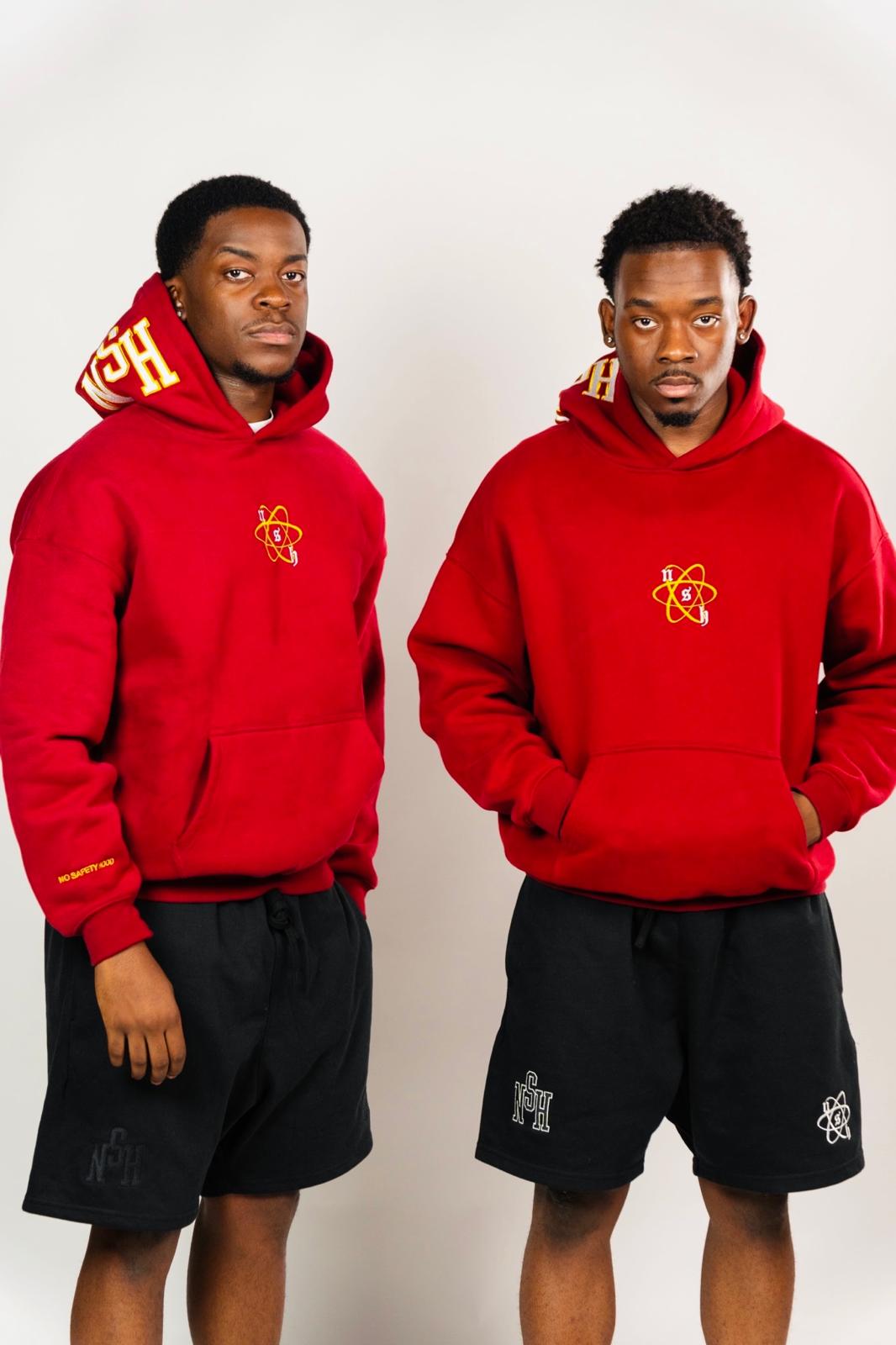 SAFETY RED  PUFF HOODIE