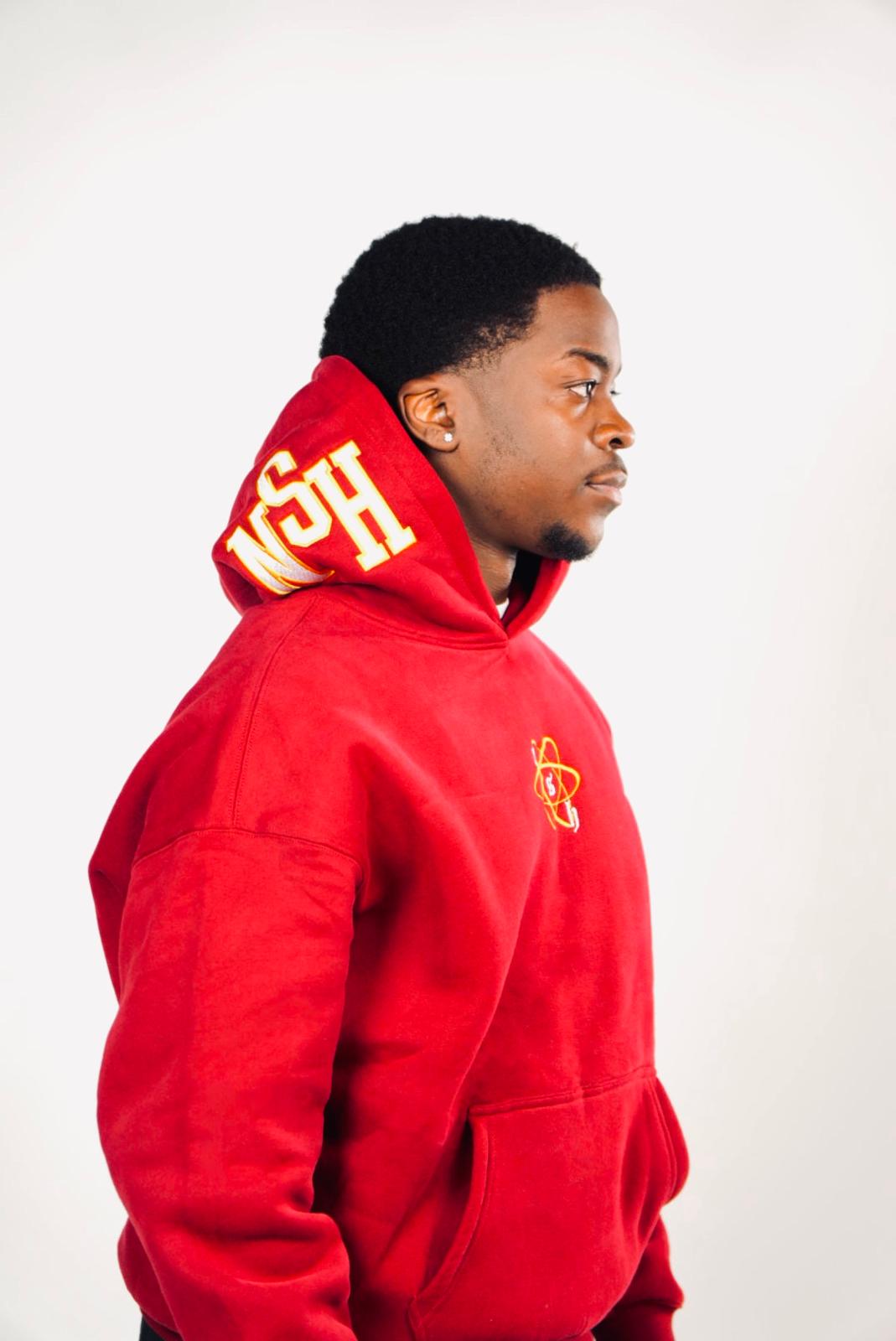 SAFETY RED  PUFF HOODIE