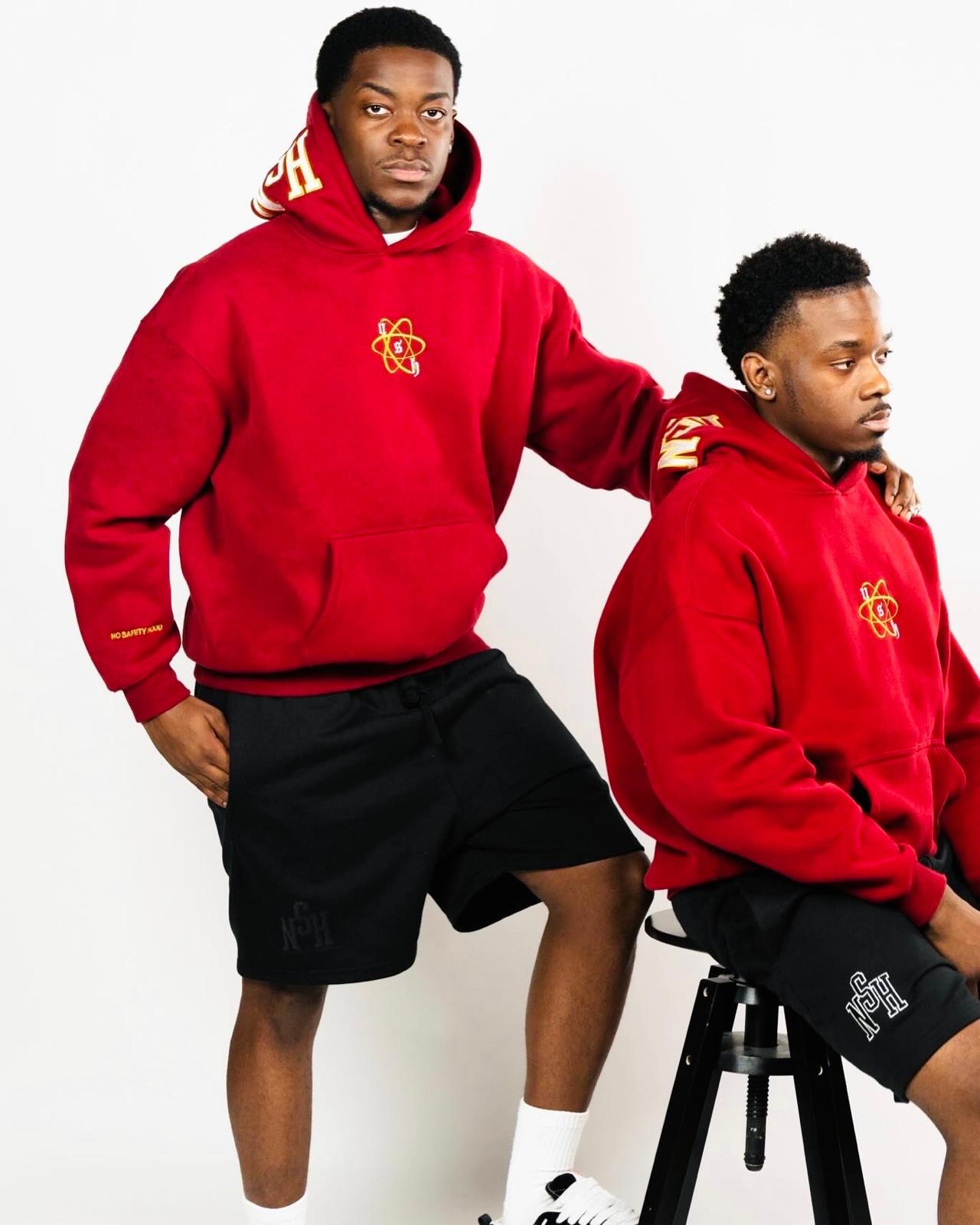 SAFETY RED  PUFF HOODIE