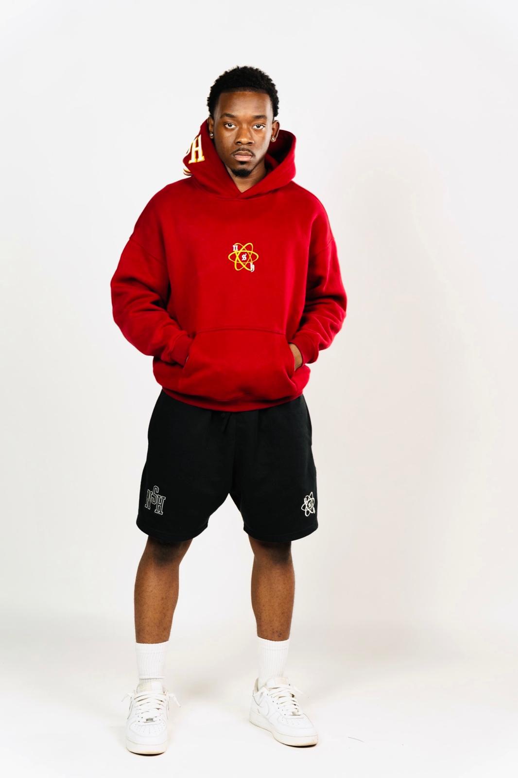 SAFETY RED  PUFF HOODIE