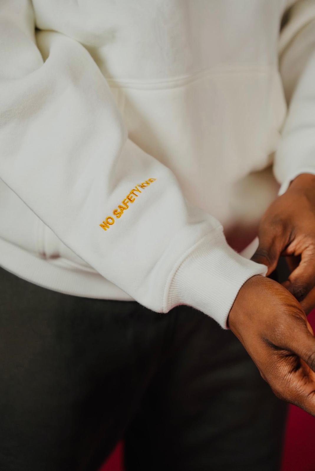 SAFETY WHITE GOLD PUFF HOODIE