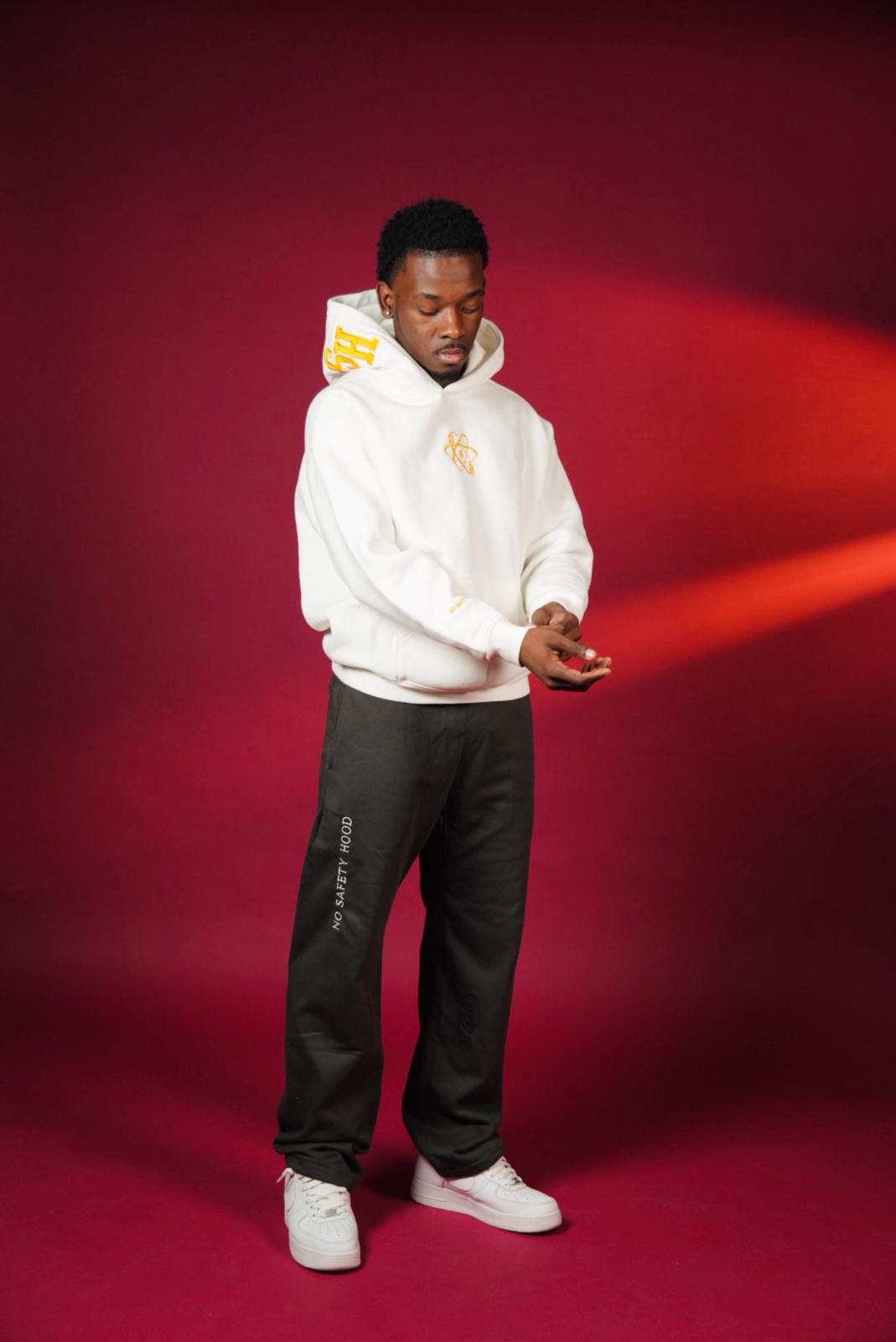 SAFETY WHITE GOLD PUFF HOODIE